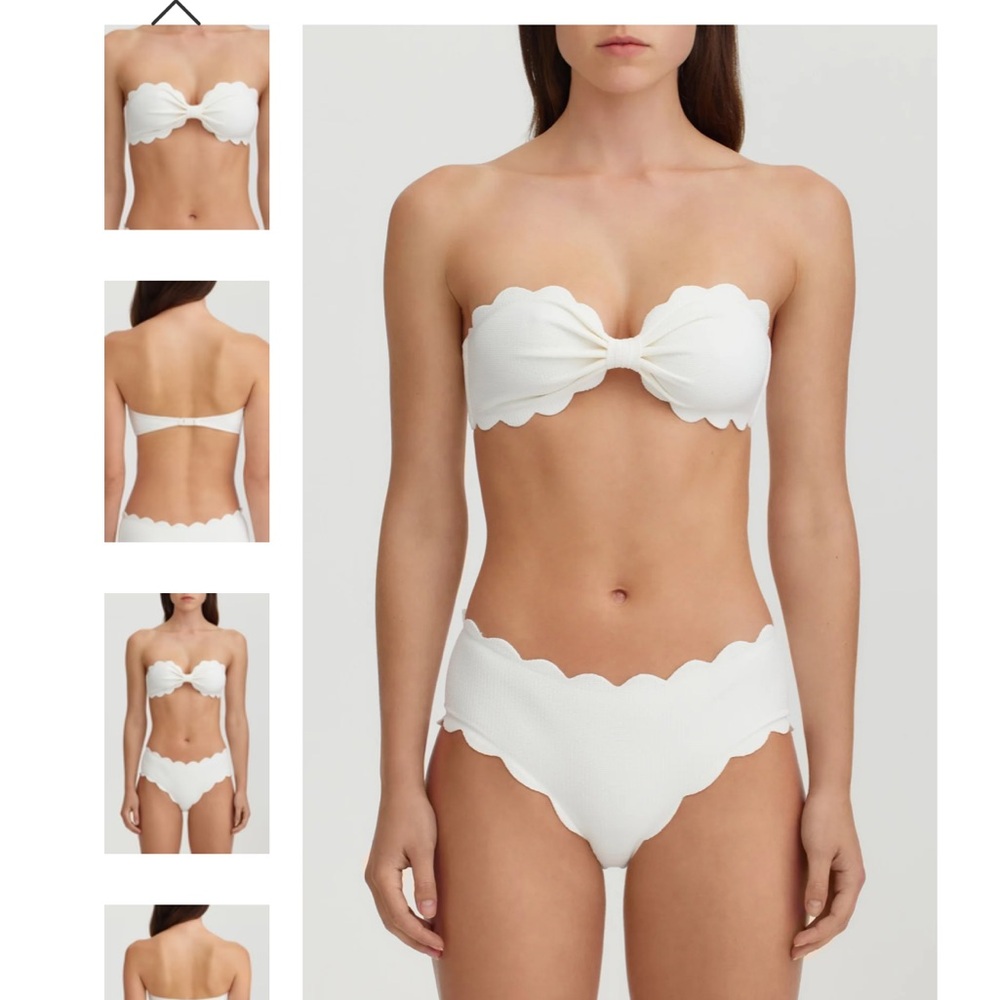 Marysia Swim Scalloped Edge White Bikini